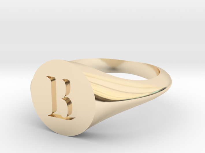 Letter B - Signet Ring Size 6 3d printed