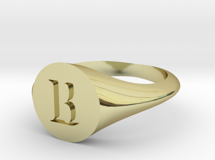 Letter B - Signet Ring Size 6 3d printed