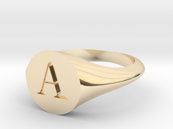 Letter A - Signet Ring Size 6 3d printed