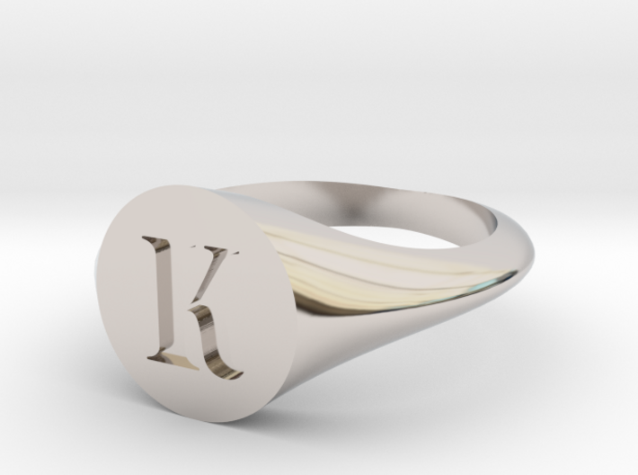 Letter K - Signet Ring Size 6 3d printed