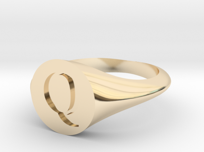 Letter Q - Signet Ring Size 6 3d printed