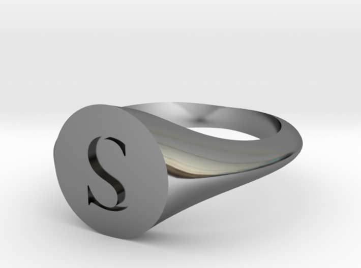 Letter S - Signet Ring Size 6 3d printed