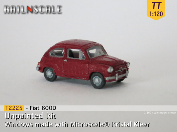 Fiat 600D (TT 1:120) 3d printed