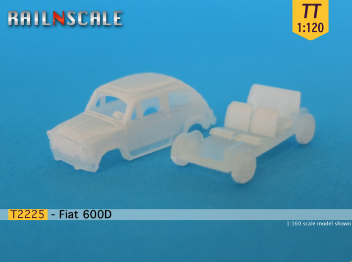 Fiat 600D (TT 1:120) 3d printed 