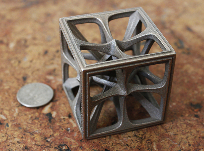 Hexahedron 3d printed Hexahedron Medium in Steel