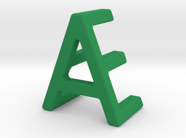 AE EA - Two way letter pendant 3d printed