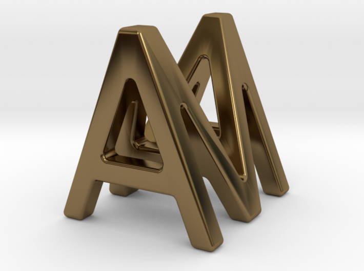 AM MA - Two way letter pendant 3d printed