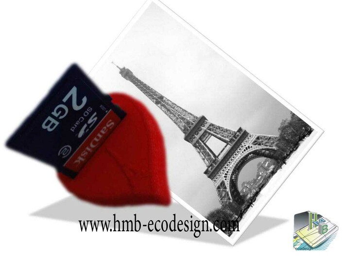 Porte USB et carte SD &quot;FRENCH SAINT VALENTIN&quot; 3d printed