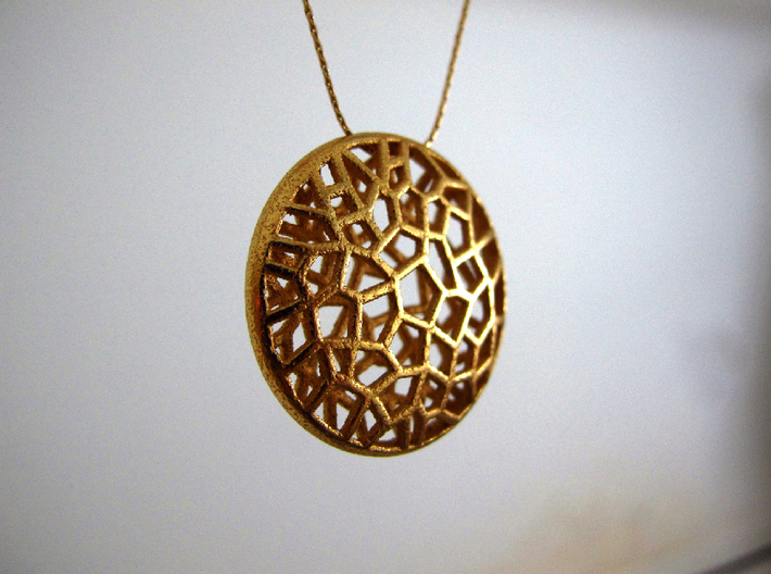 Bio Cell Pendant 3d printed gold plated Bio Pendant necklace