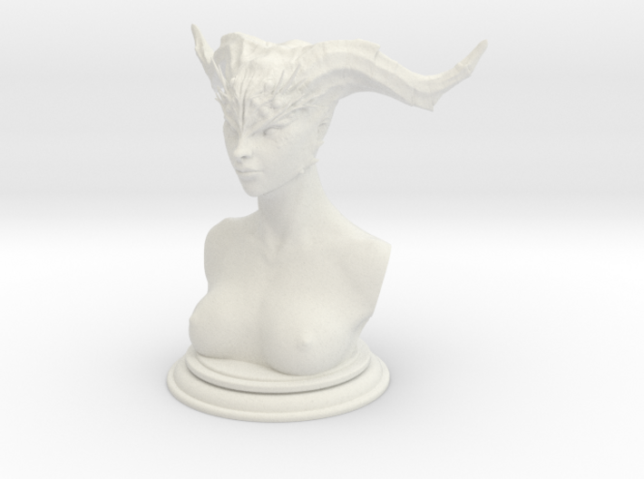 Demon head bust 02 3d printed