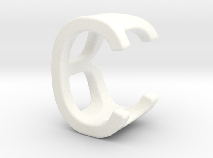 Two way letter pendant - BC CB 3d printed