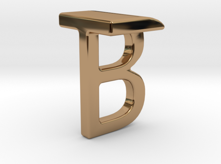 Two way letter pendant - BT TB 3d printed