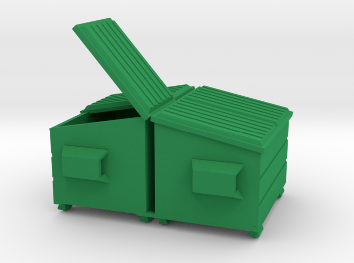 Dumpster - Mixed 'O' 48:1 Scale Qty (2) 3d printed