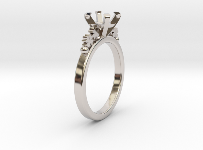 18.35 Mm Clover Diamond Ring 6.5 Mm Fit 3d printed