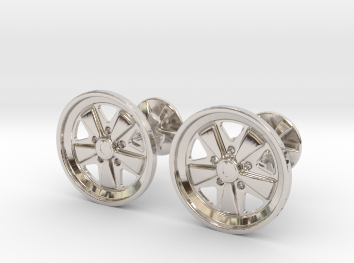 Porsche Fuchs wheel inspired cufflinks 3d printed