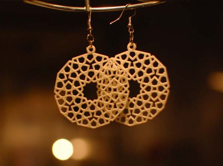 Earrings with mosaics 3d printed