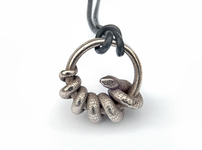 Reverse Snake Ring 3d printed Stainless Steel
