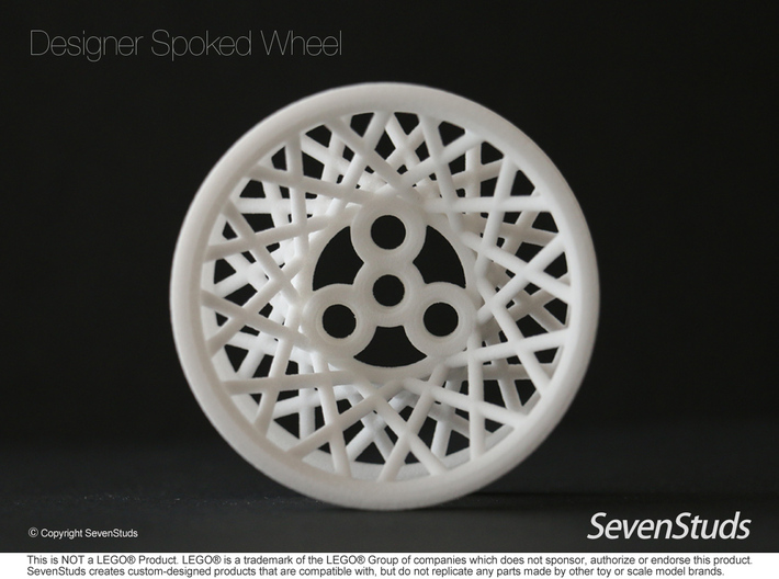 Designer Spoked Wheel 56mm 3d printed 