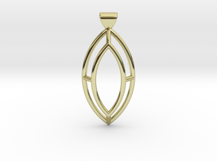 Marquise Simple Wire Pendant - Large 3d printed 
