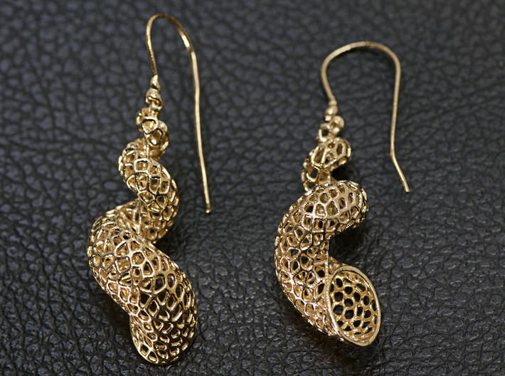 Turitella Shell Voronoi Fishhook Earring 3d printed 