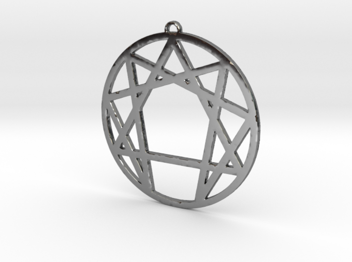 Enneagram Pendant Large (2 inches) 3d printed
