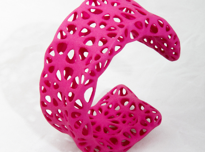 Flowers Cuff (Size M) 3d printed Printed in Pink Strong & Flexible Plastic