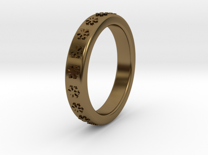 Ø16 mm - Ø0.630inch Ring With Snowflake Motif 3d printed