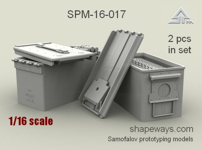 1/16 SPM-16-017 cal.50 ammobox opened 3d printed