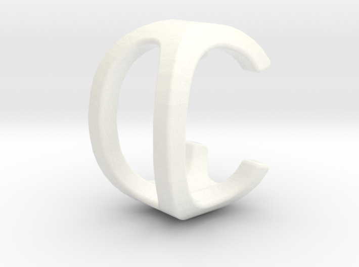 Two way letter pendant - C0 0C 3d printed
