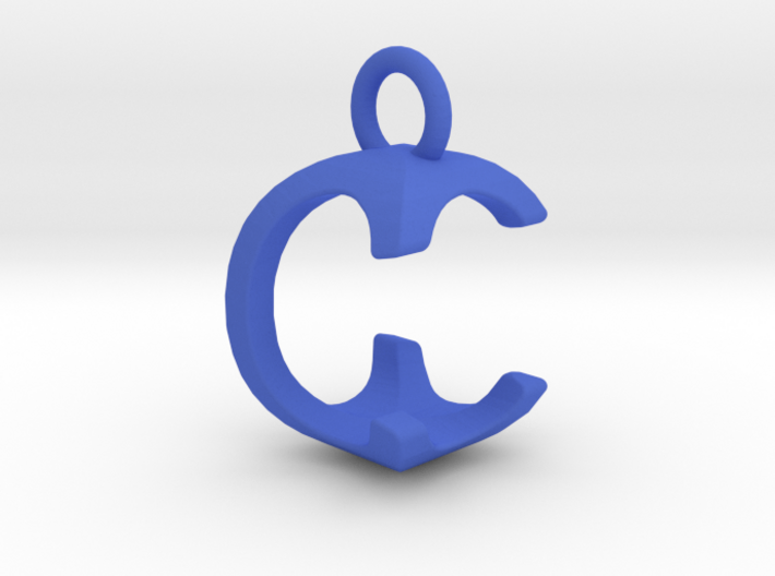 Two way letter pendant - CC C 3d printed