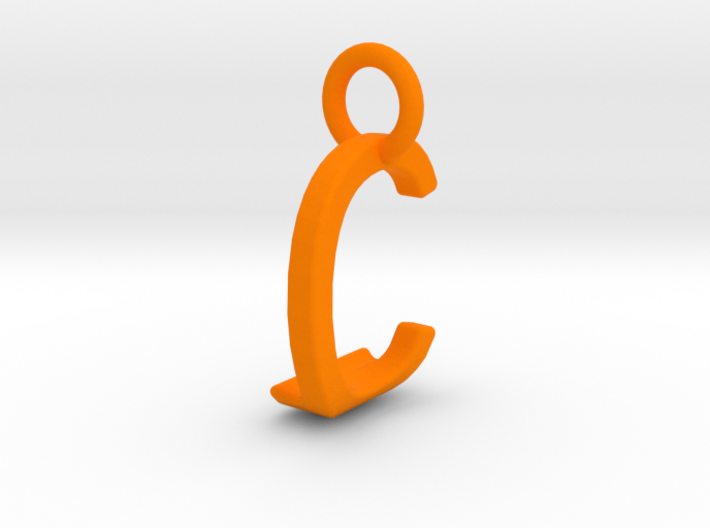 Two way letter pendant - CJ JC 3d printed