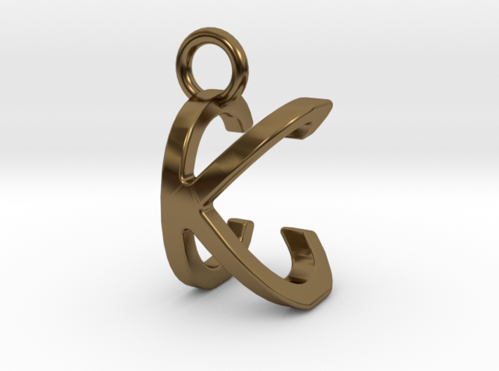 Two way letter pendant - CK KC 3d printed