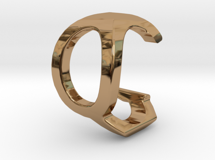 Two way letter pendant - CQ QC 3d printed