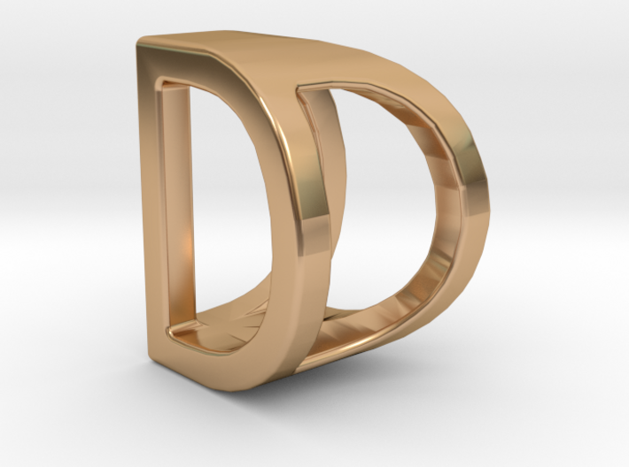 Two way letter pendant - DD D 3d printed