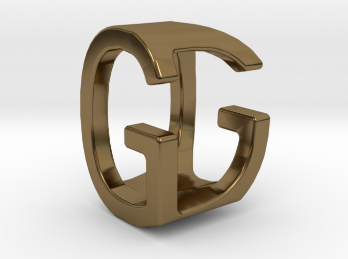 Two way letter pendant - DG GD 3d printed