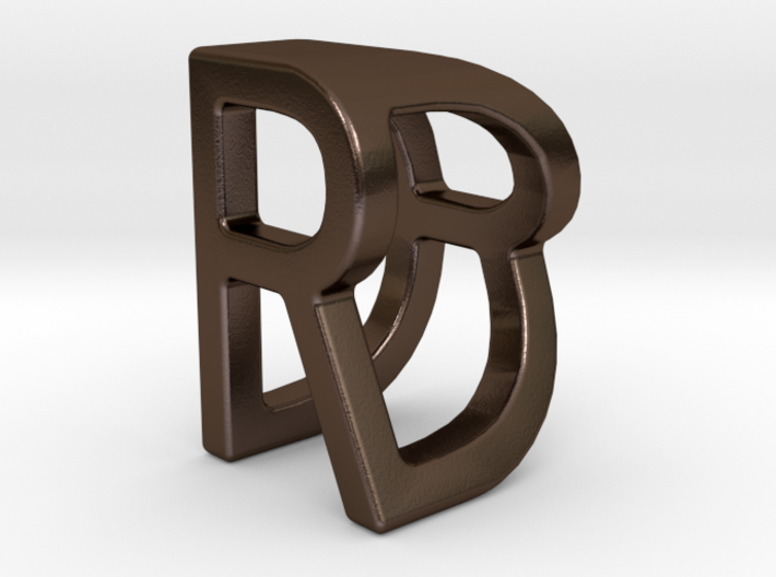 Two way letter pendant - DR RD 3d printed