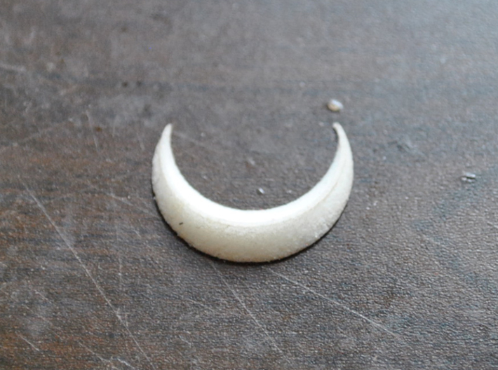 Moon 3d printed White Strong &amp; Flexible Polished