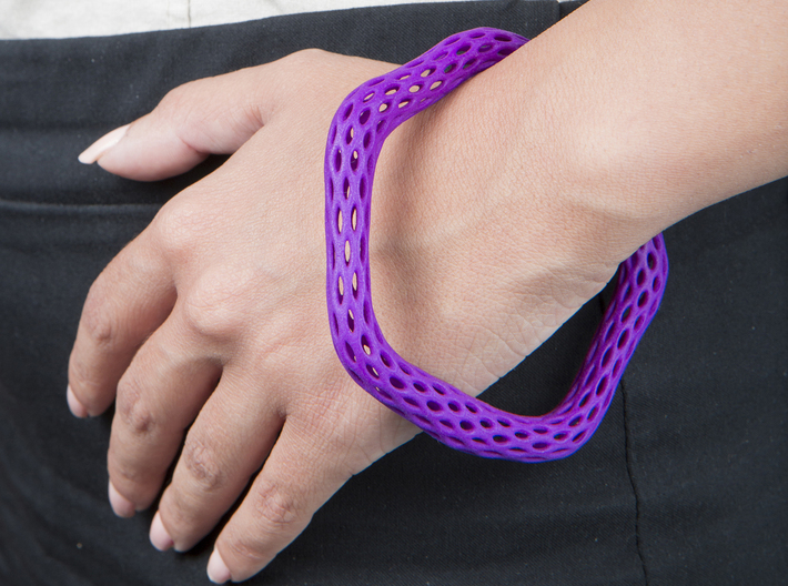 Irregular Bracelet (Size M) 3d printed Printed in Purple Strong &amp; Flexible Polished Plastic