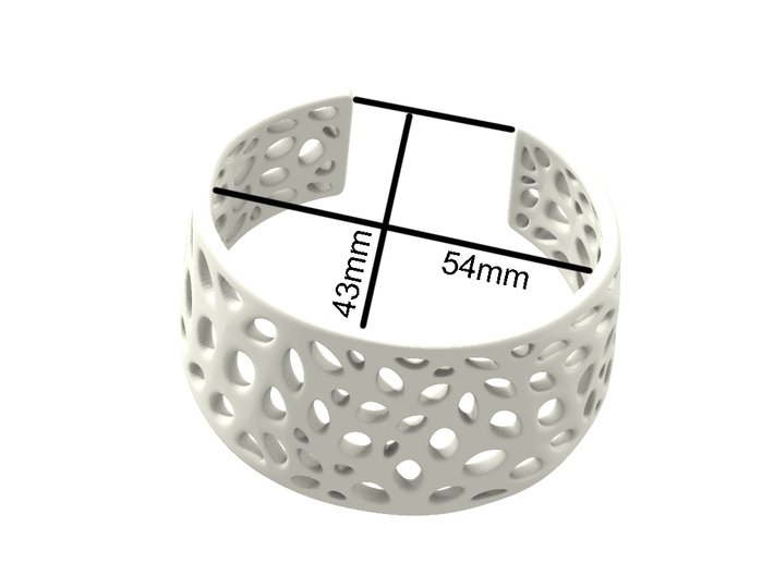 Cells Cuff One Layer (Size M) 3d printed Dimensions (Size M)