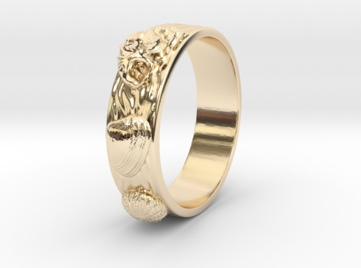 Sea Shell Ring 1 - US-Size 9 (18.89 mm) 3d printed