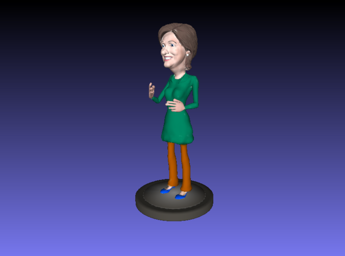 Hillary Clinton Cartoon Look 3d printed