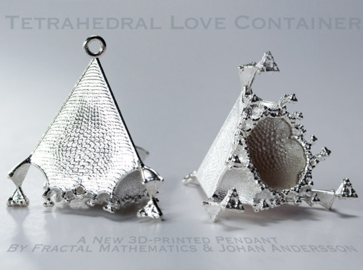 Tetrahedral Love Container Pendant 3d printed