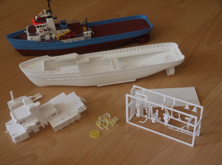 MV Anticosti, Details 2/2  (1:200, RC ship) 3d printed overview of prints for complete model