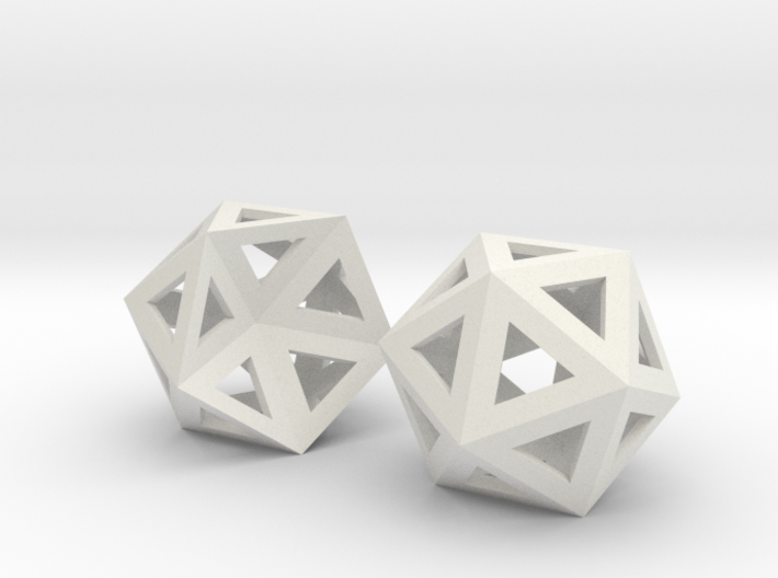 Dented icosahedron and icosahedron 3d printed 