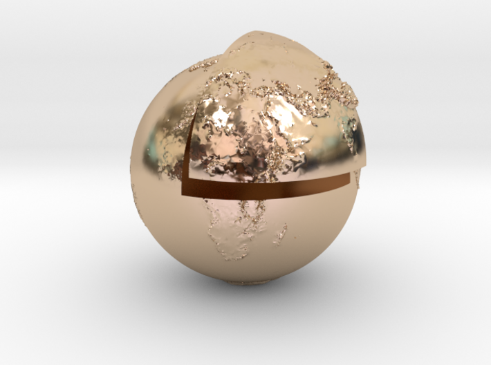 Planet earth sectioned quarter 3d printed