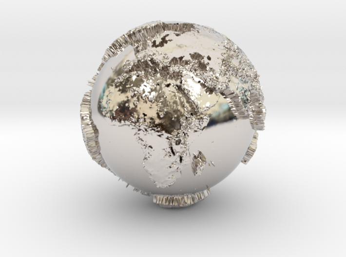 Planet Earth with relief continents highlighting 3d printed