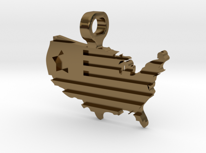 US flag on a map 3d printed