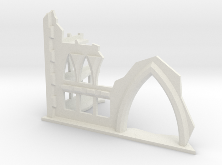 6mm Scale Gothic Ruin With Door Opening 3d printed