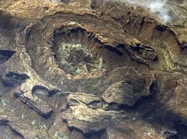 Upheaval Dome Map, Canyonlands 3d printed Upheaval Dome as seen from the space station.

Photo courtesy NASA