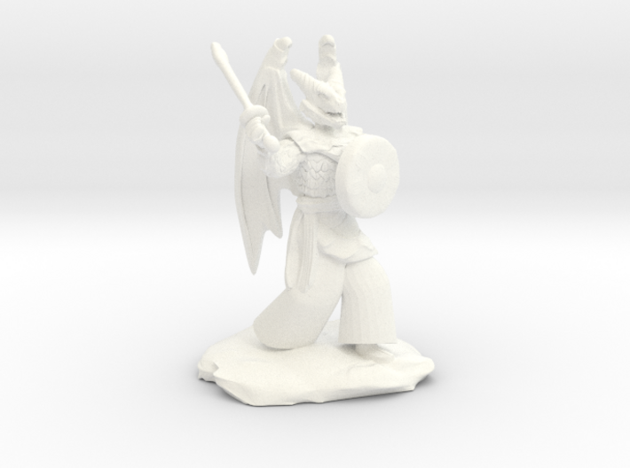 Winged Dragonborn Druid with Scimitar and Shield 3d printed 